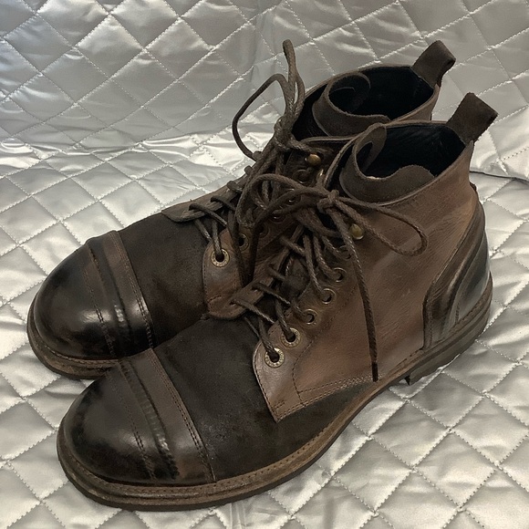 Dolce & Gabbana Brown Factory Worn Look Leather Men's Ankle Boots, Size 9 - Picture 3 of 16